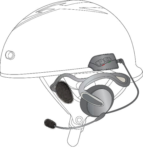 BTS 200H - Rider to Passenger Half Helmet Bluetooth Headset